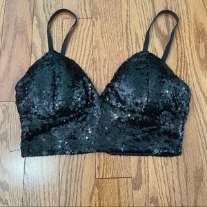 Black sequin top